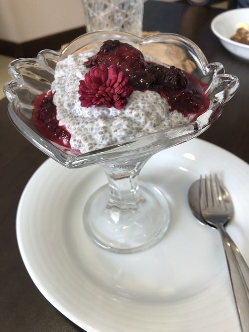 Chia pudding with berries   at Botellini in Caldas Da Rainha
