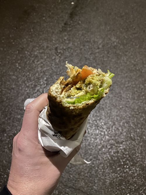 Falafel wrap at Mrs Falafel in Glasgow