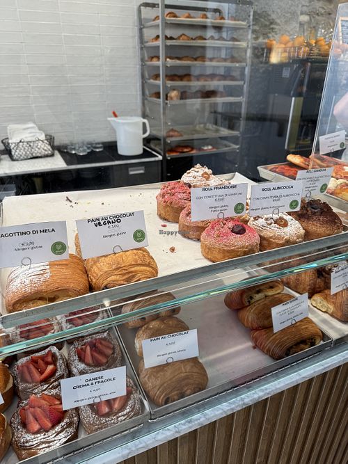 Vegan options in the shop 🥐  at Charlotte Croissanterie in Trieste