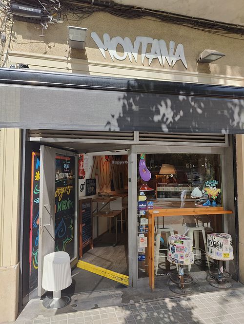 Sunny side of the street at El Montana in Barcelona