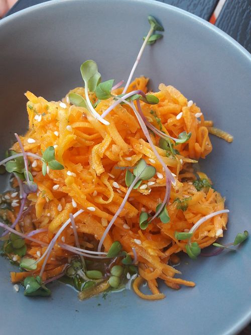 Sesame carrot salad at Vorstid & Vahvlid in Parnu