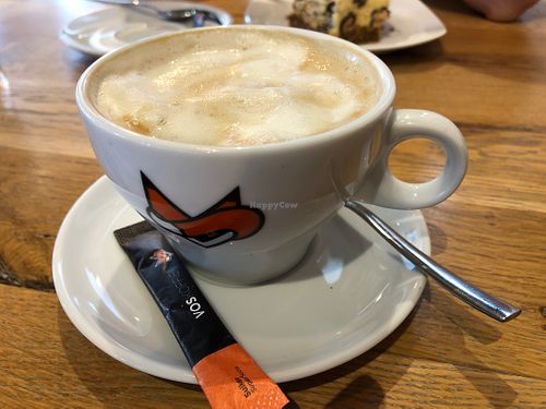 Cappuccino with soy or oat milk at Aan de Gracht in Elburg