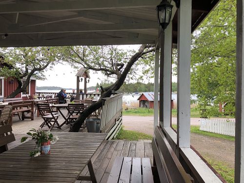 Restaurant is just by the sea at Bystrand in Kirjais