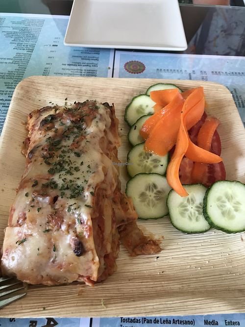 Lasaña Boloñesa, vegana por supuesto. at Manumaga in Mojacar