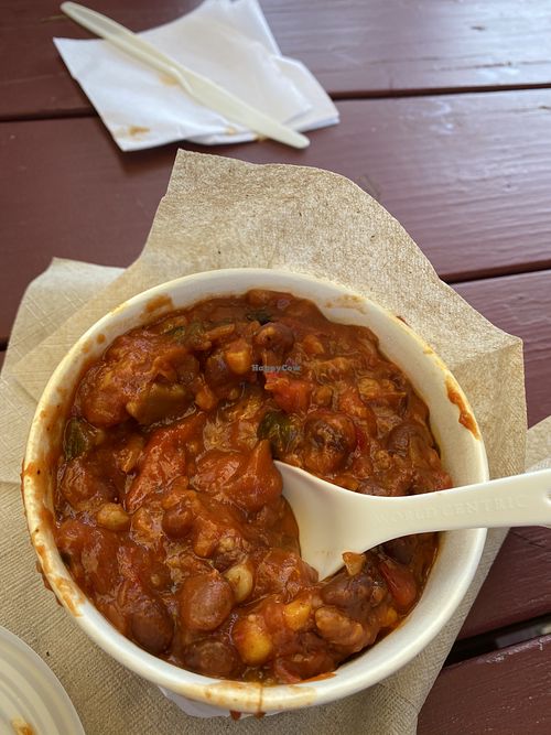 Vegan Chili at Green Goddess Market & The Scape Cafe in Lake Placid