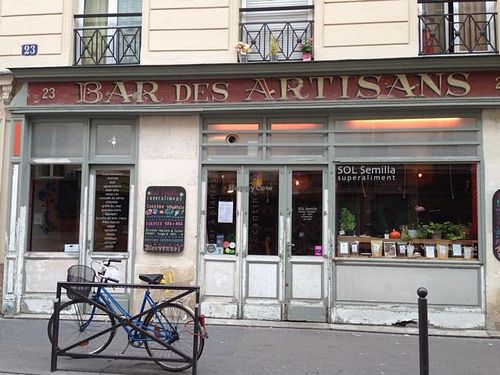 Out front  at Sol Semilla in Paris