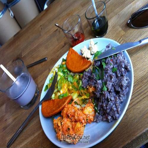 Plate Du Jour Avec Vegan Milkshake June 2011 at Sol Semilla in Paris