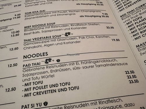 menu at Boo - Messeplatz in Basel