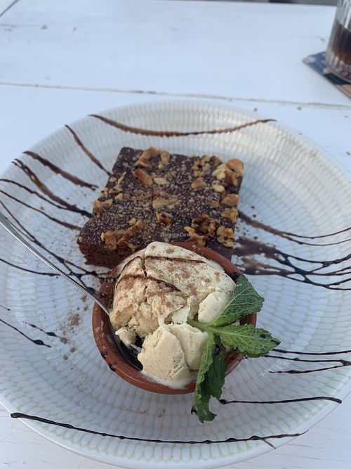 brownie & ice cream at Boat House Bar in Mallorca
