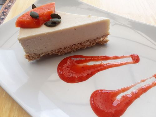 Vegan cheesecake at Buddha Cafe in Koh Phangan