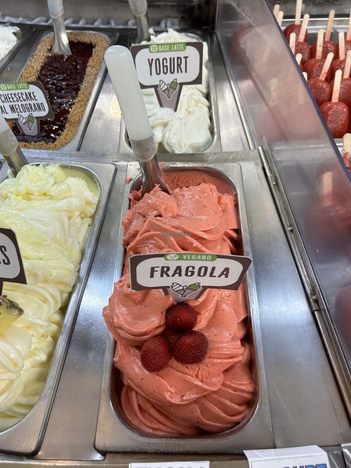 Vegan strawberry ice cream!   at Gelateria L'Orizzonte in Livorno