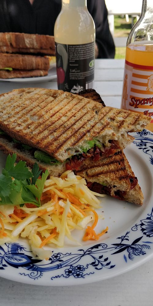 improv toast made for us in the spot at Café Zorn in Mora