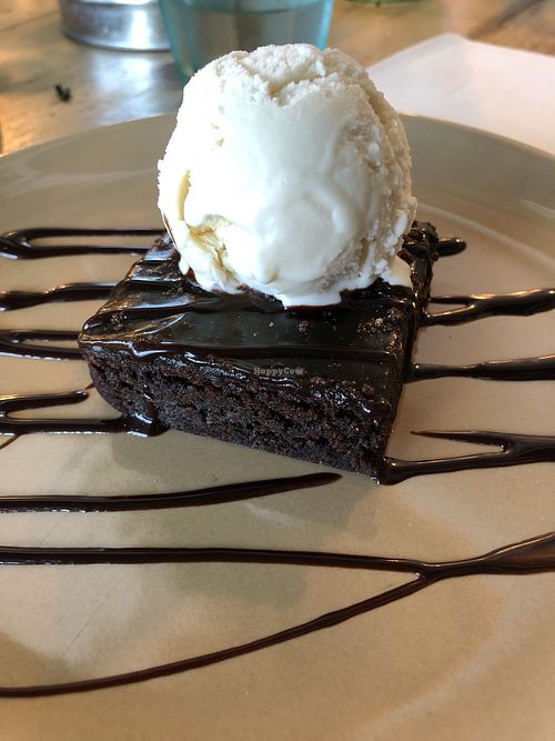 Delicious brownie at Purezza in Hove