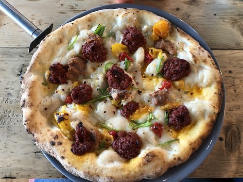 The Vegan hot sausage one  at Purezza in Hove