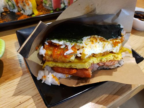 4) ORGANIC FRIED TOFU ONIGIRI -- my mouth just waters remembering how tasty at Wellness Sushi in Denver