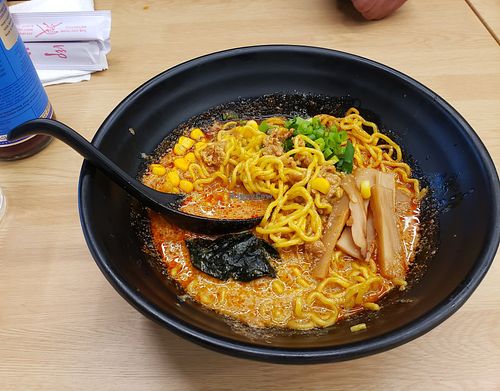 2) W'S SPICY TONKOTSU
Soboro (Soy Meat), Menma (Bamboo Shoot), Corn, Green Onion, Roasted Nori Sheet, Roasted Black Garlic Oil, Spicy Garlic Sauce, Vegetable Broth at Wellness Sushi in Denver