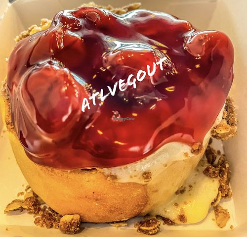 Cherry cheesecake at Cinnaholic in Dunwoody