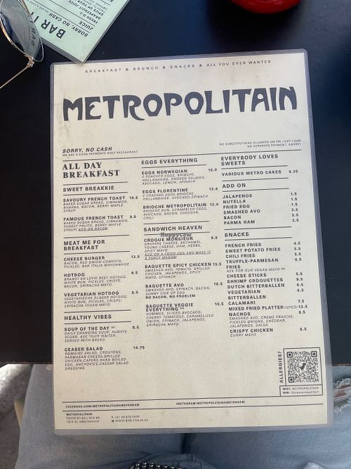 The hotdog is not vegan. I went to the restaurant so hungry and couldn’t really eat there because they only have a very few options. Server super kind and nice!!!   at Metropolitain in Amsterdam