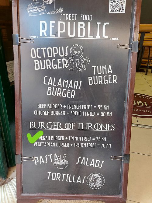 Combo Vegan burger + fries at Republic Burger House in Dubrovnik