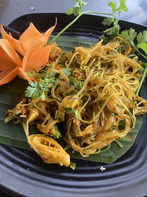 Bun Nghe (turmeric noodles) totally overloaded with fresh turmeric made this taste inedible. at Hoa Vien  in Hue