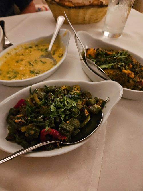 Tarka Dale, bhindi bhajee, also sag at Zara Indian Cuisine in Woodham Mortimer