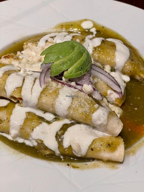 Enchiladas at BaoVegan in Cancun