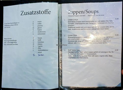 Menu pages at Comcha Vegan at Comcha Vegan in Berlin
