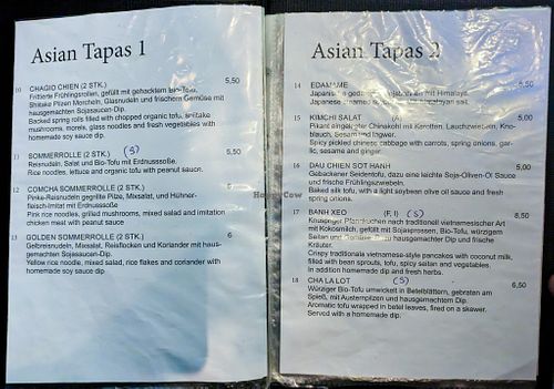 Menu pages at Comcha Vegan at Comcha Vegan in Berlin