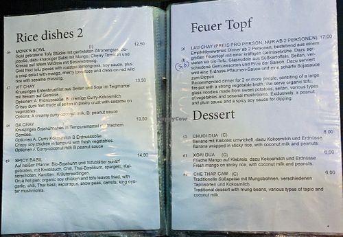 Menu pages at Comcha Vegan at Comcha Vegan in Berlin