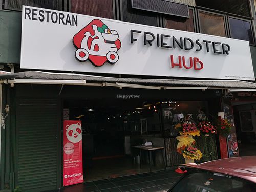 The front view with the sign board at Friendster Hub in Petaling Jaya