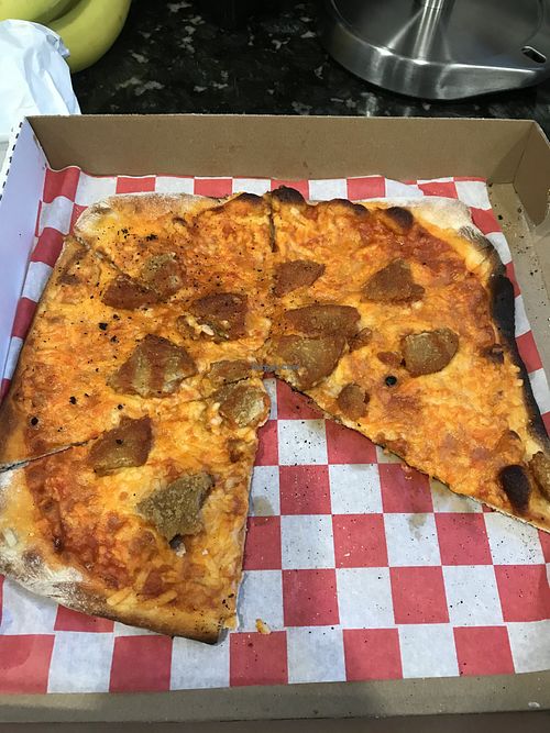 Buffalo Chix Pizza at Garden Patch at AJ's Stone Oven Pizzeria in Norton