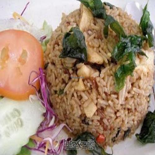 Fried Vegetarian Chicken with Basil Fried Rice SGD$5 at Yuan Yuan Vegetarian Restaurant in East Singapore