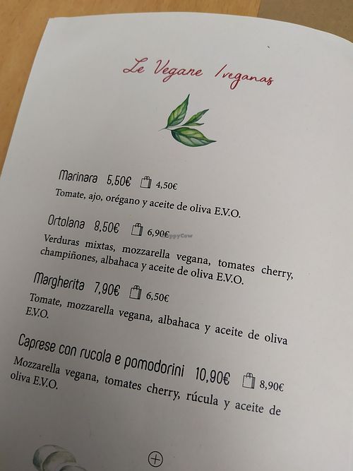 The menu at Il Segreto Di Pulcinella in Gran Canaria
