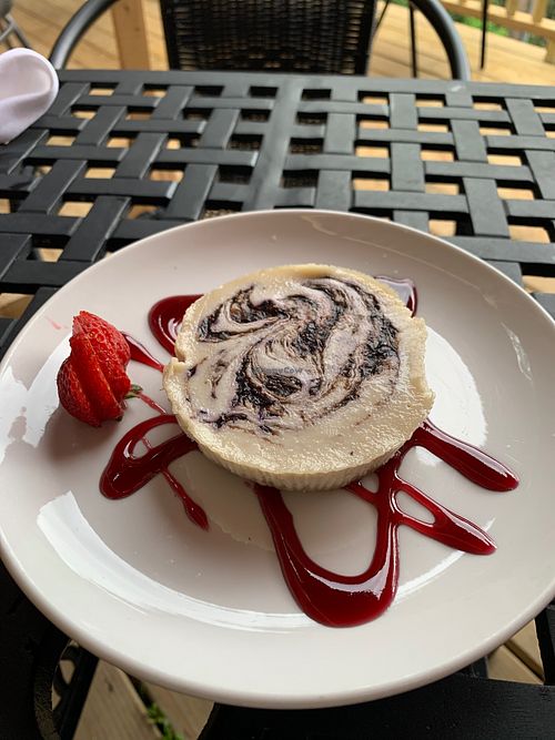 Vegan blueberry cheesecake at Divino Cucina Italiana in Hastings On Hudson