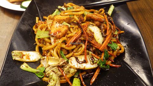 Black pepper udon noodles at Pine Tree Cafe 长春树 - Fortune Centre in Central Singapore