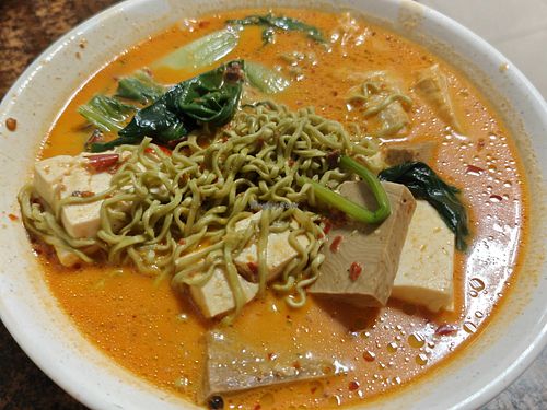Mala soup with noodles.
Be forewarned - Very spicy. at Pine Tree Cafe 长春树 - Fortune Centre in Central Singapore