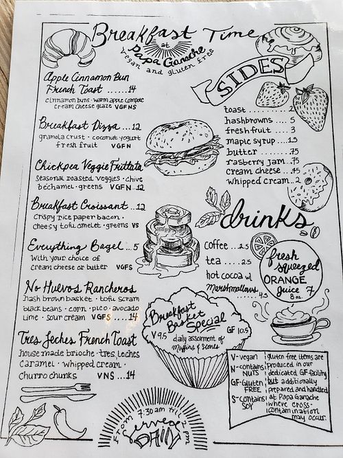 BK Menu at Papa Ganache in Matawan
