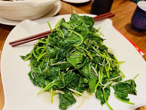Sweet potato leaves and gingerr  at XiángHé 祥和 - Serenity in Taipei