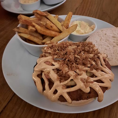 “The Not So Joe” vegan burger  at The Dorset Burger Company in Weymouth