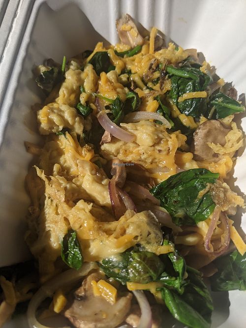 Vegan Veggie Scramble with Just Egg. So good!!! at Little Barn Coffee House in Los Angeles