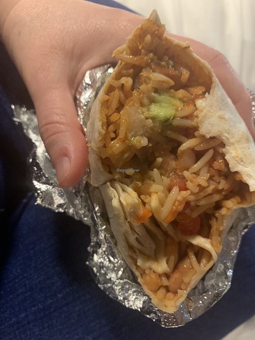 Bean chilli with guac and fajita veg  at Boojum in Belfast