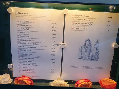 Menu at Safran in Ingolstadt