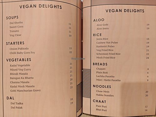 Vegan menu at Nalan Restaurant - City Hall in Central Singapore