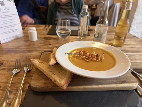 Carrot and Parsnip soupp  at Kings Arms Hotel in Abergavenny