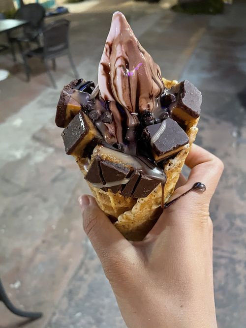 Waffle cone at Sweet Journey Soft Serve in Kailua Kona