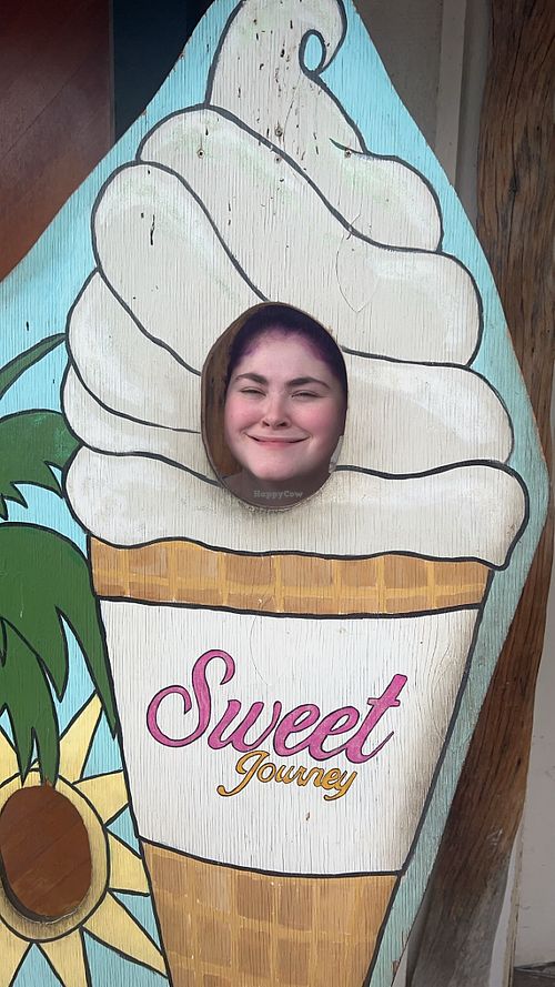 Cute photo op  at Sweet Journey Soft Serve in Kailua Kona