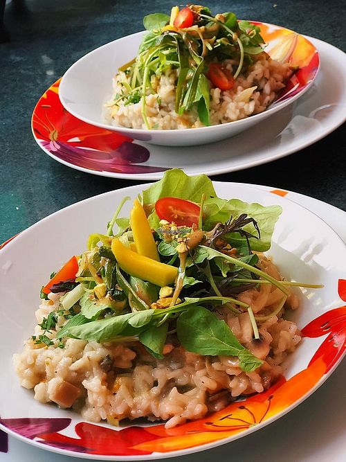 Special of the day (we offer a new special every weekend)
Here, risotto with a top os mango salad. at La Suculenta in Guayaquil