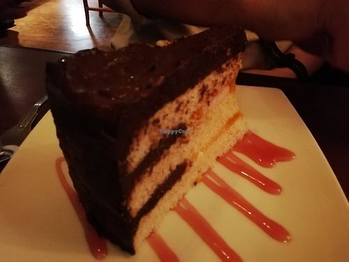 Vegan Jaffa cake at The Orchid Vegan Restaurant in York