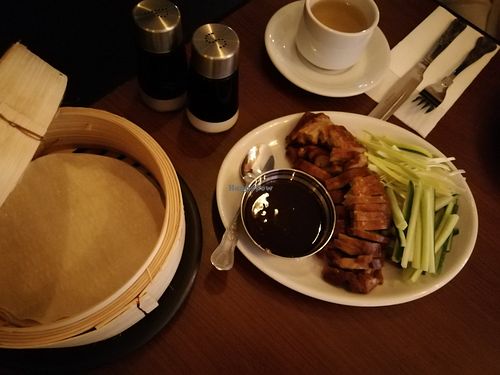 Aromatic shredded vegan duck at The Orchid Vegan Restaurant in York