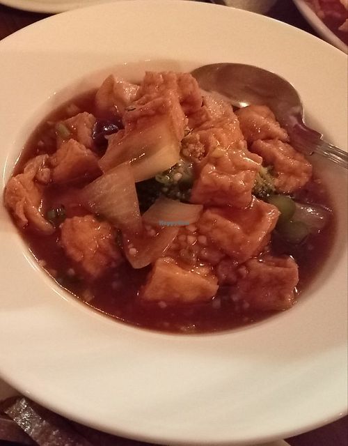 General Tso's Tofu at The Orchid Vegan Restaurant in York